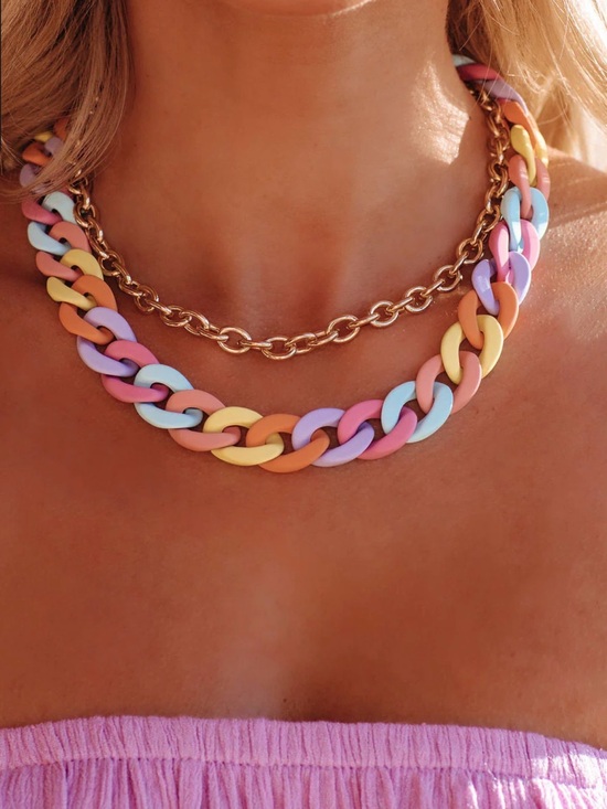 Vici Jewelry - NWOT Vici Pastel Multi-Color Chunky Chain Necklace – Women Jewelry